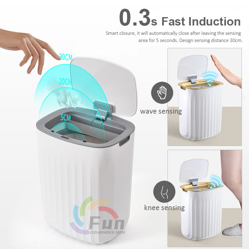 Automatic Smart Trash Can with Lid – Touchless Sensor Dustbin for Home, Kitchen & Car