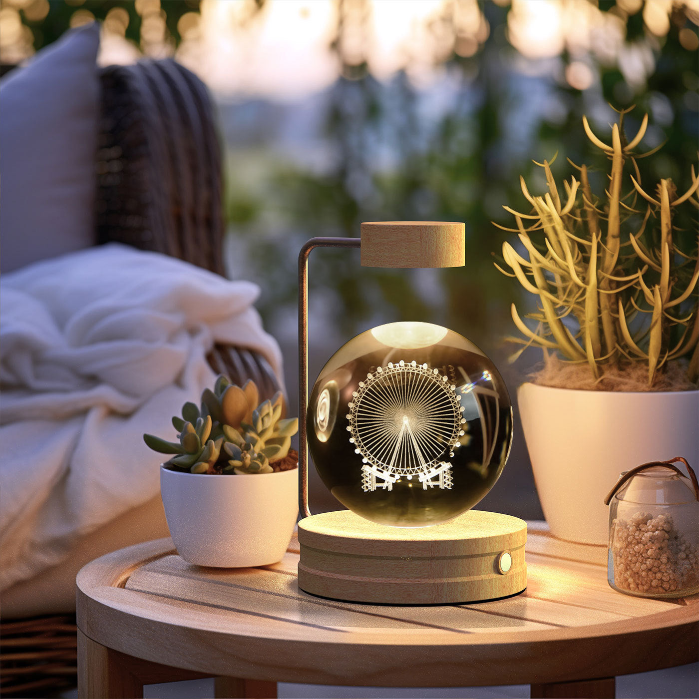 Crystal Ball Cosmic Dinosaur Night Light – USB Warm Bedside Lamp Birthday Gift