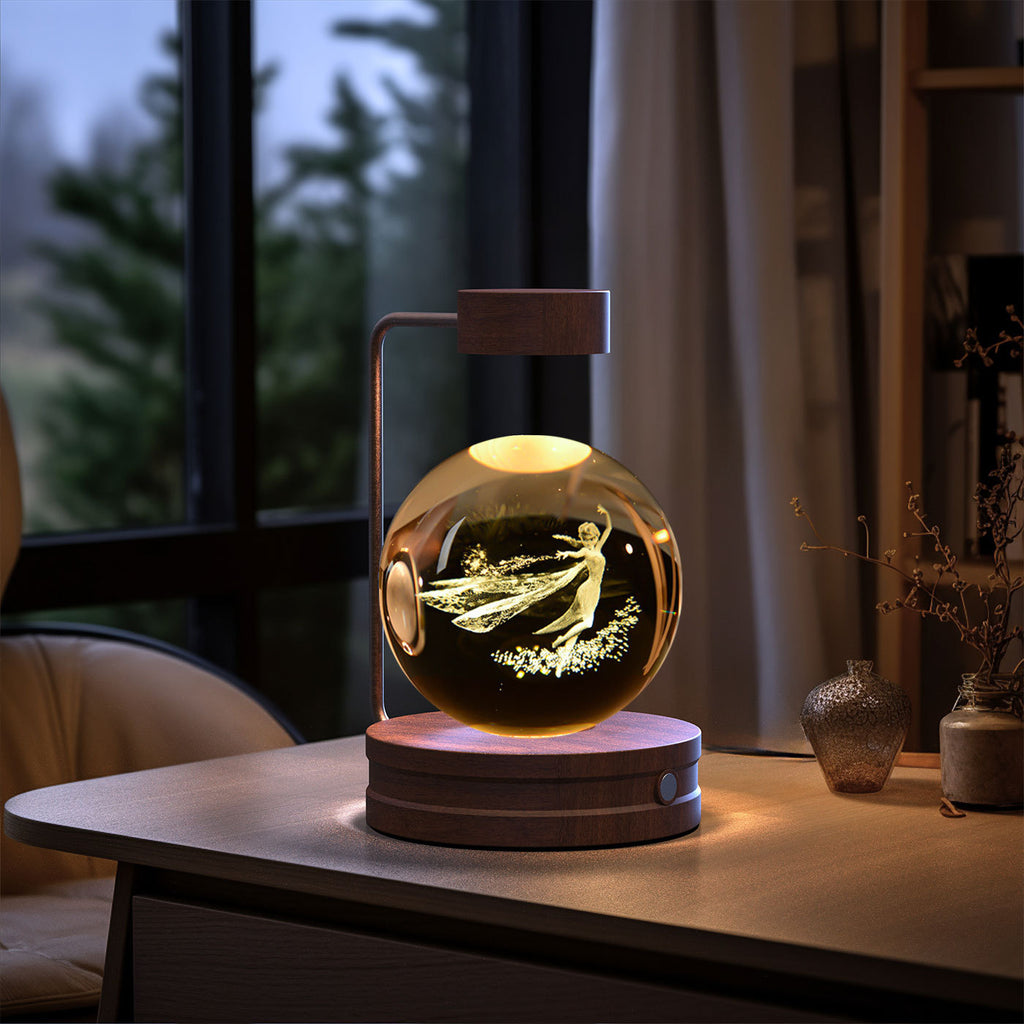 Crystal Ball Cosmic Dinosaur Night Light – USB Warm Bedside Lamp Birthday Gift